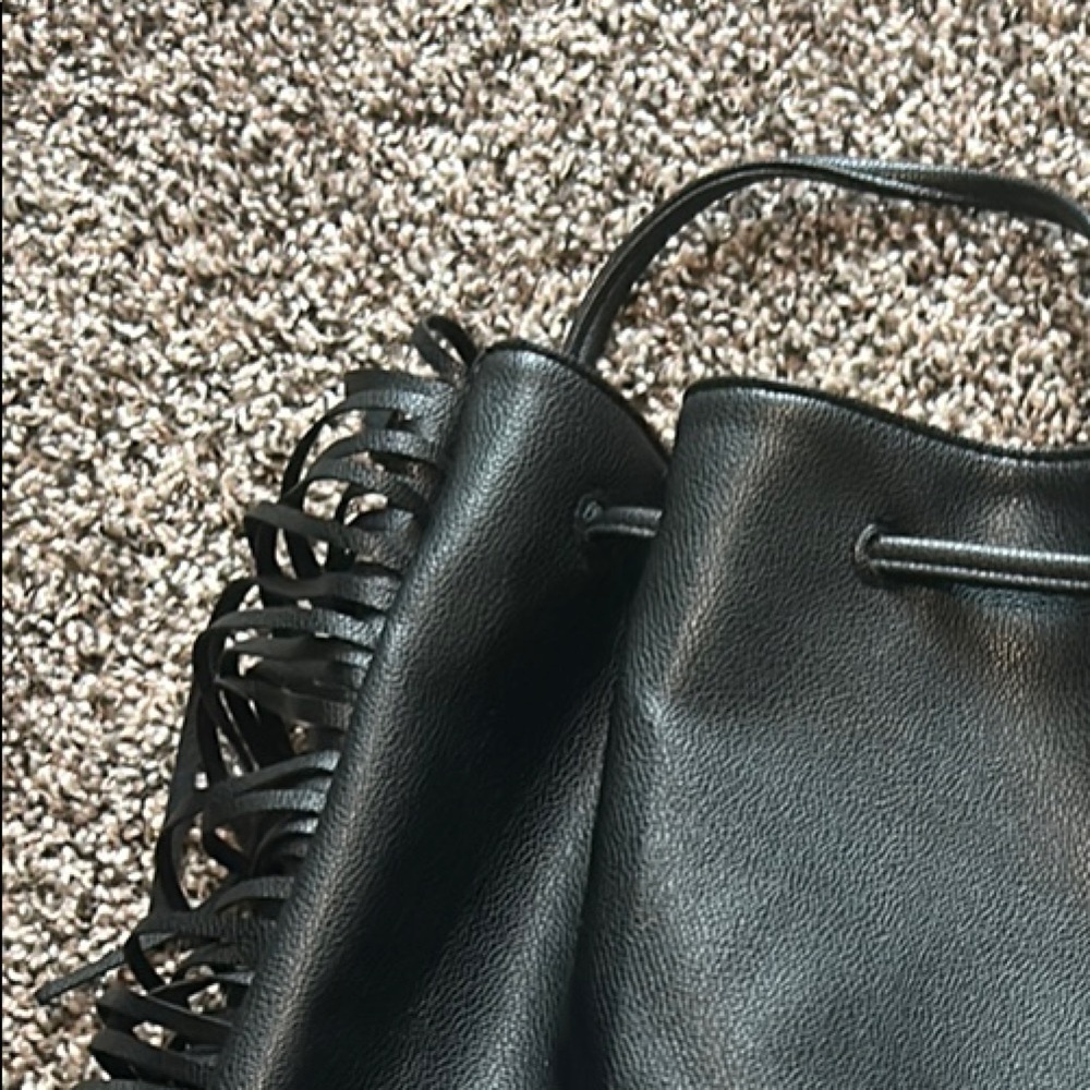 Victoria's Secret Black Fringe Tote Bag